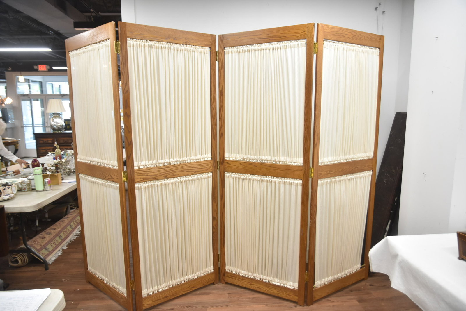 4-PANEL OAK ROOM DIVIDER SCREEN - 3