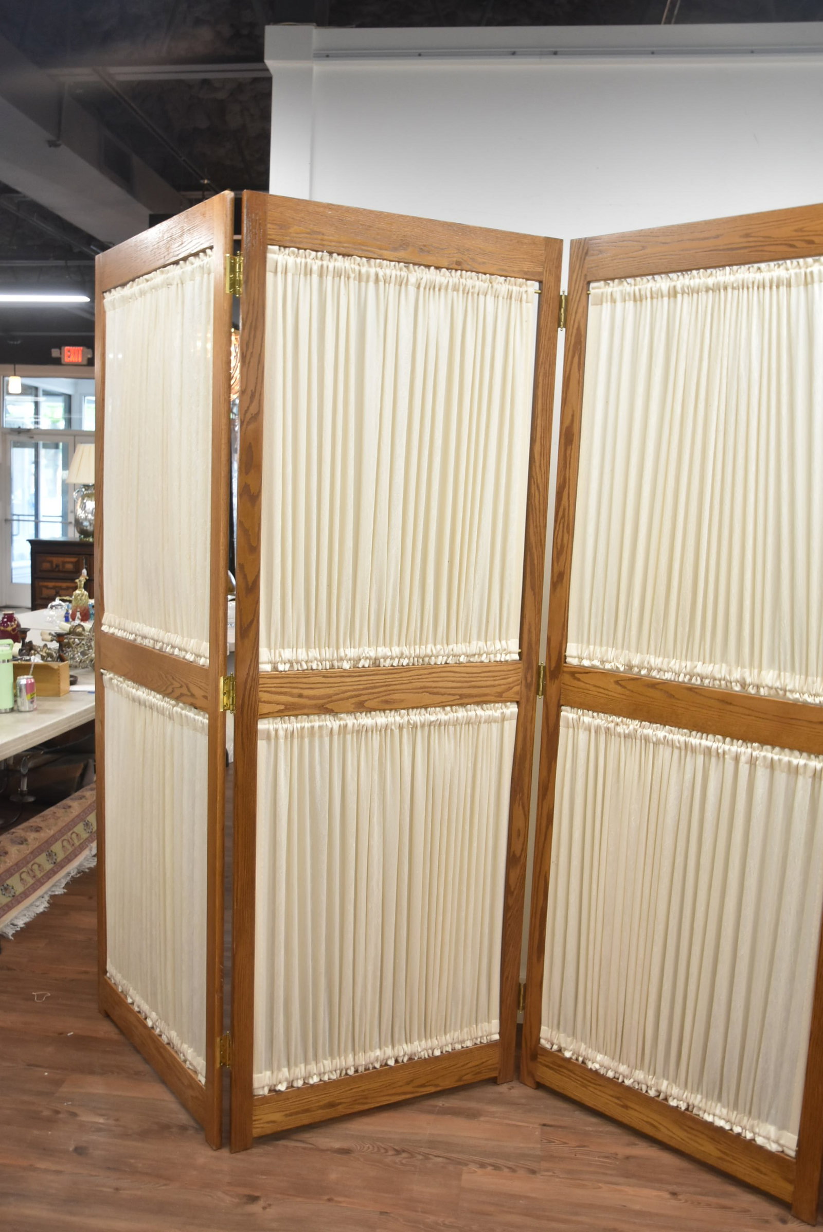 4-PANEL OAK ROOM DIVIDER SCREEN - 5