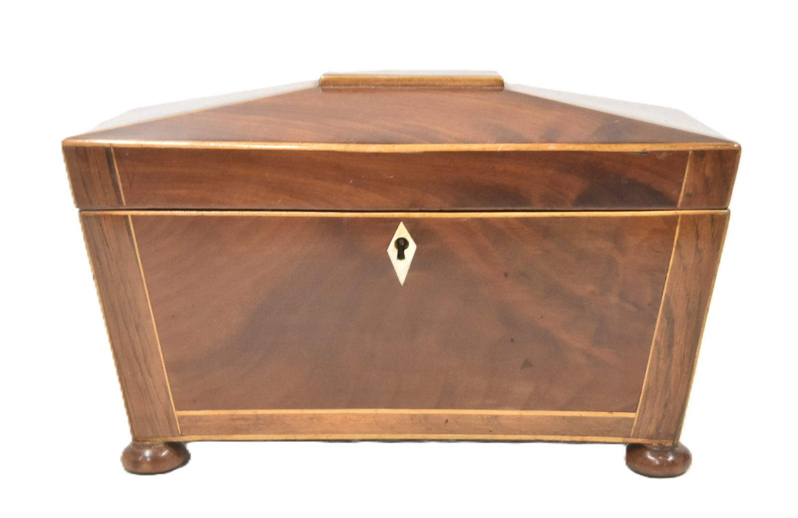 19thC ENGLISH MAHOGANY TEA CADDY (1 of 11)