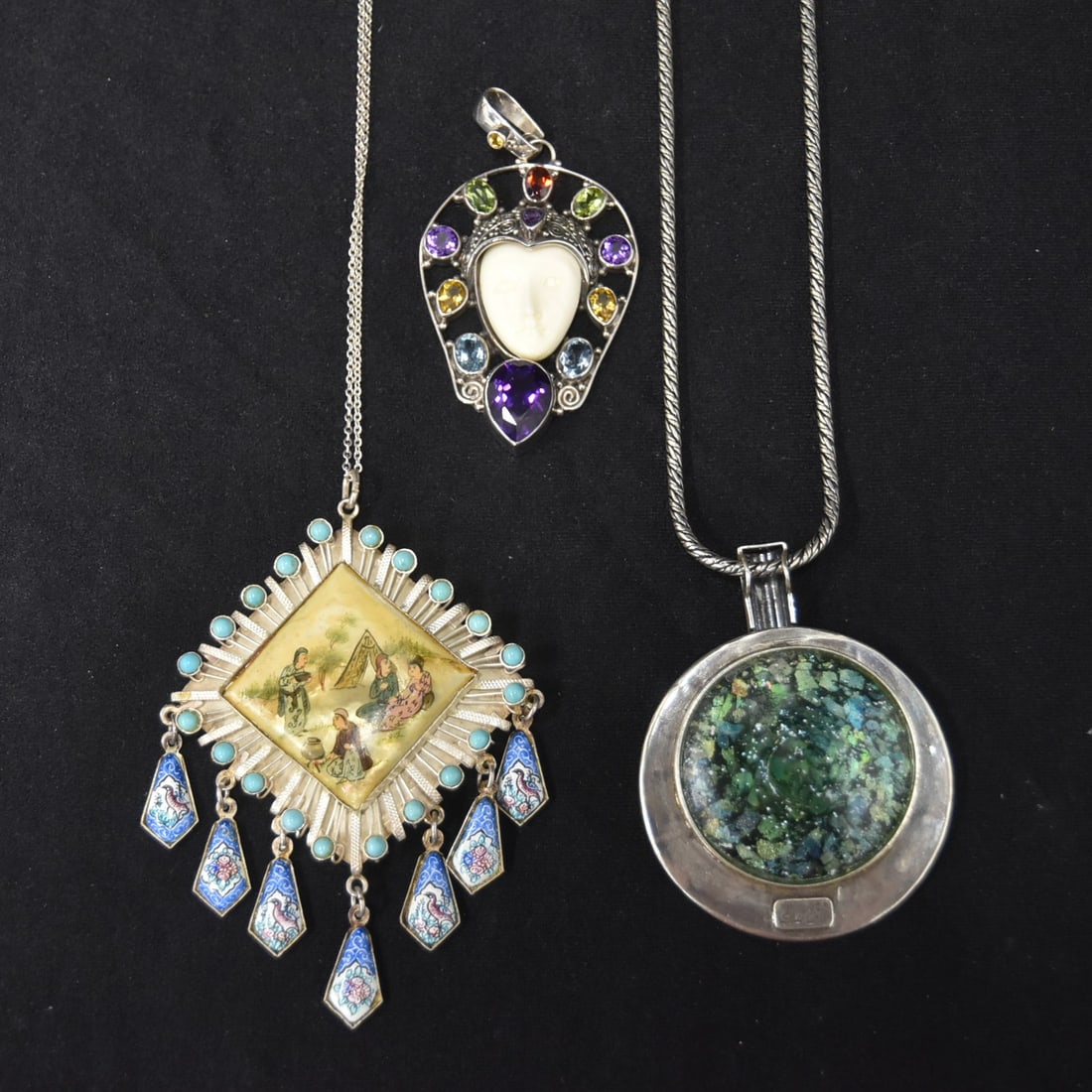 VINTAGE STERLING CHAINS & PENDANT (1 of 12)