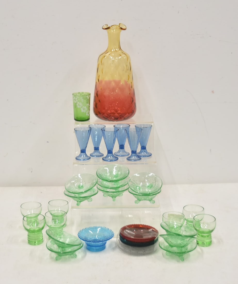 ASSORTED COLORED GLASS GROUPING (1 of 11)