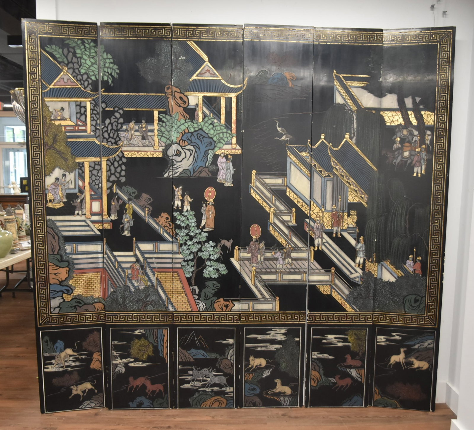6-PANEL LACQUER COROMANDEL SCREEN (1 of 13)
