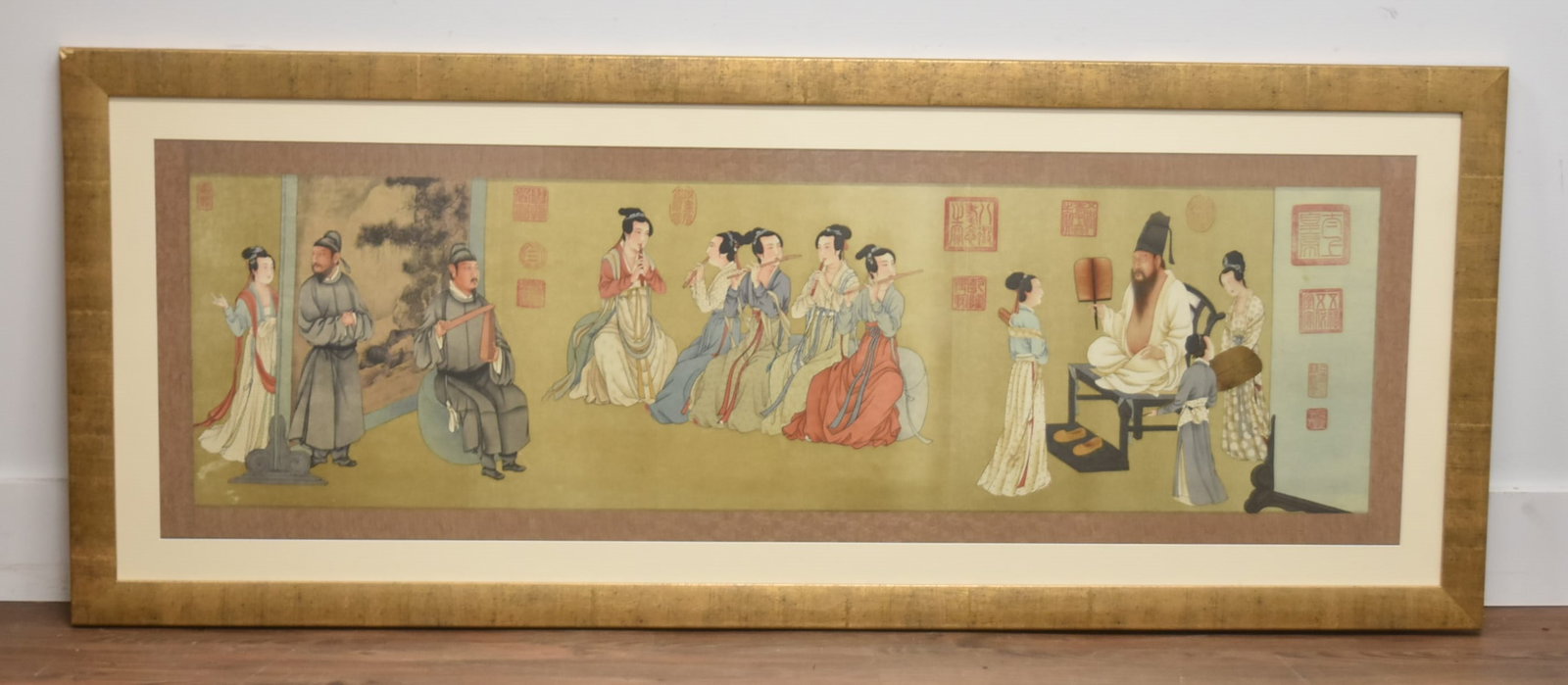 PAIR CHINESE FIGURAL SCROLL PRINTS: (Pr) CHINESE FIGURAL SCROLL PRINTS WITH FIGURES - 63" x 25 1/2"