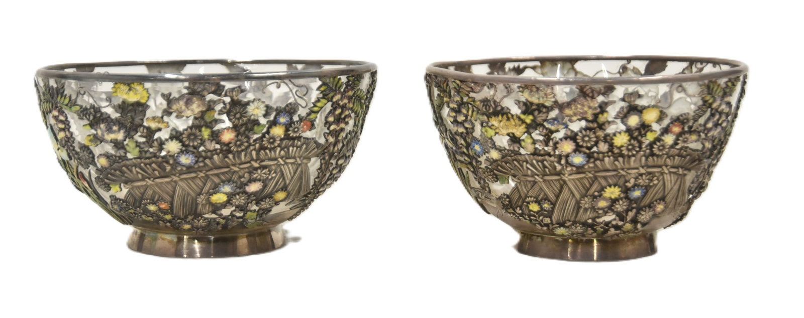 FINE JAPANESE SILVER & ENAMEL BOWLS (1 of 17)