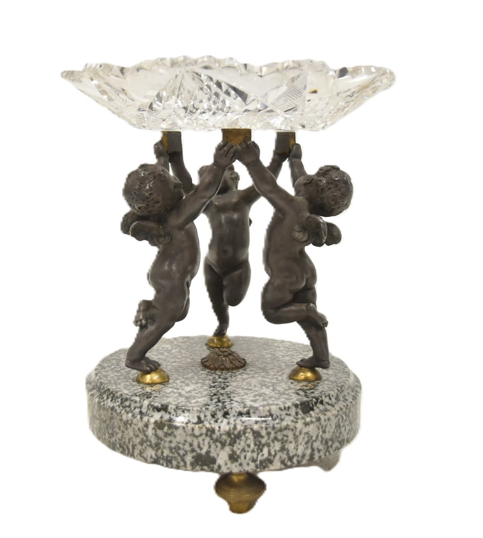 BACCARAT ? BRONZZE CHERUB TAZZA (1 of 9)