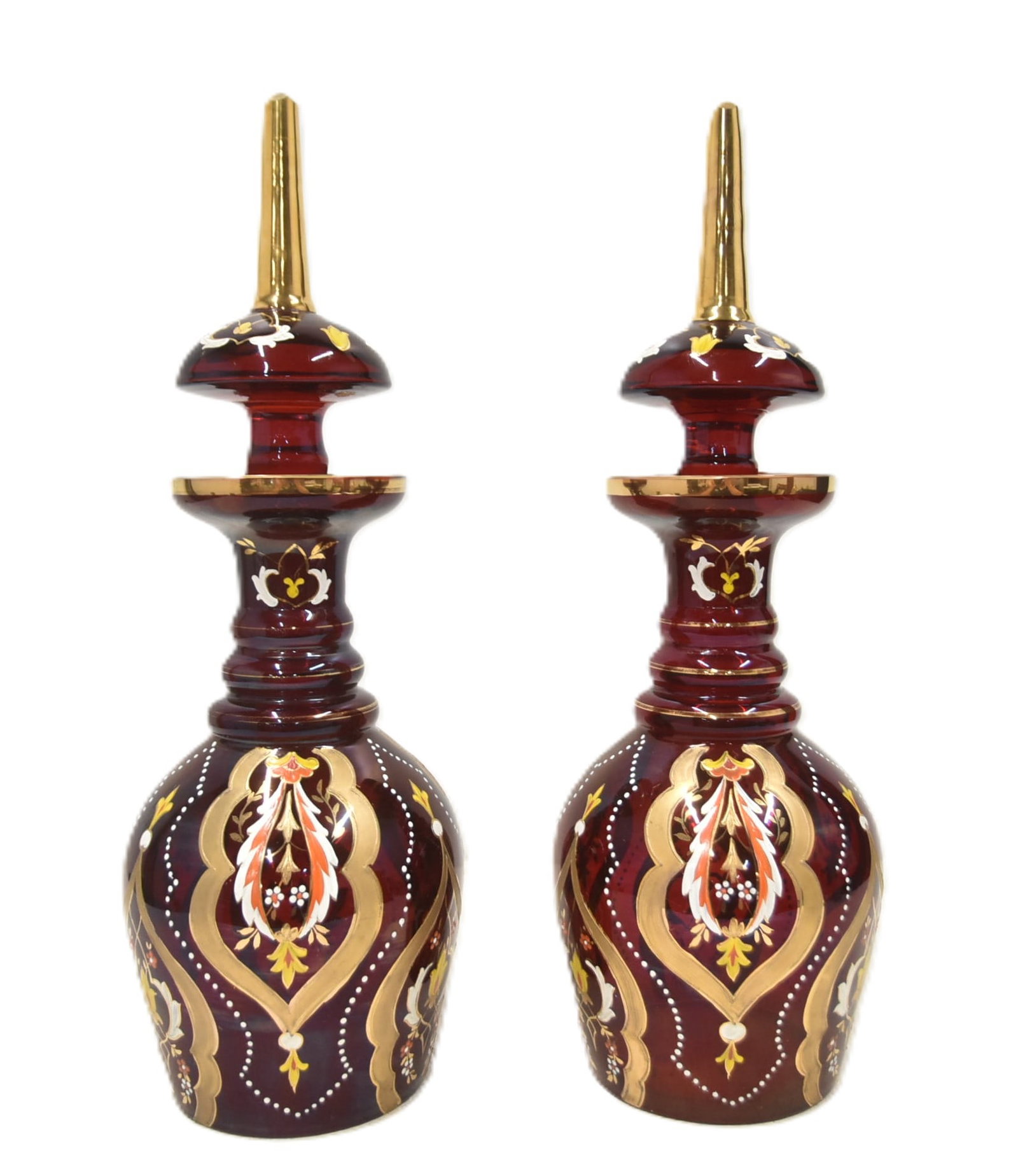 (Pr) BOHEMIAN RUBY RED DECANTERS (1 of 10)