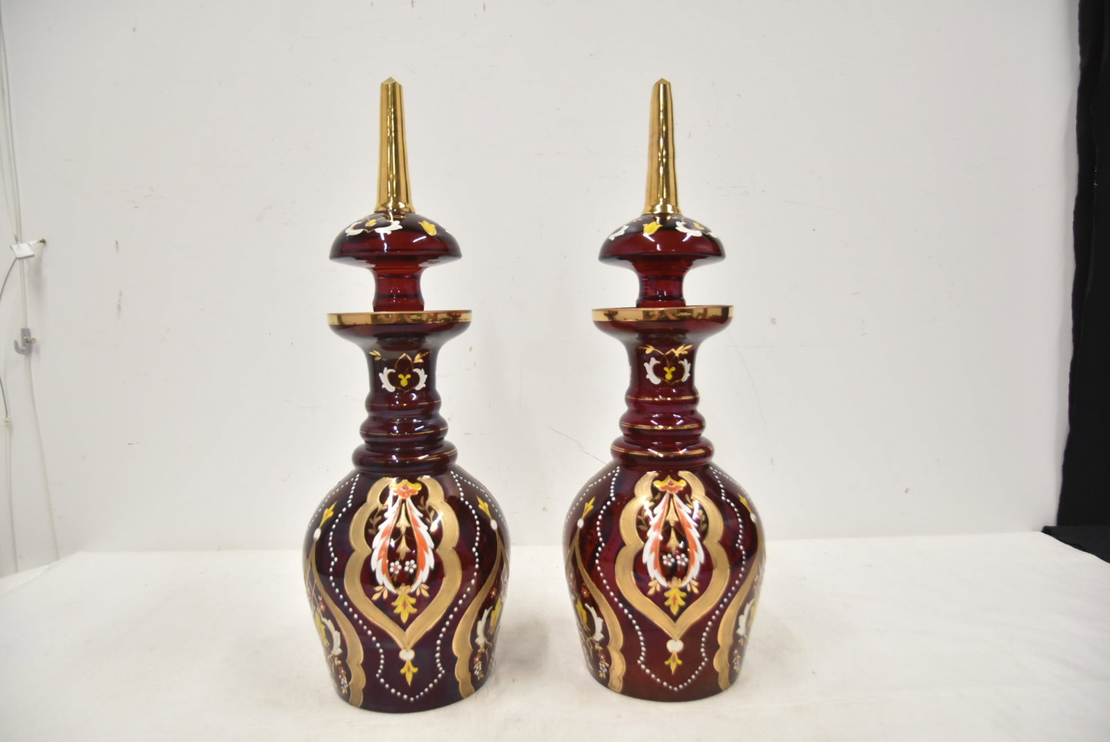(Pr) BOHEMIAN RUBY RED DECANTERS - 2