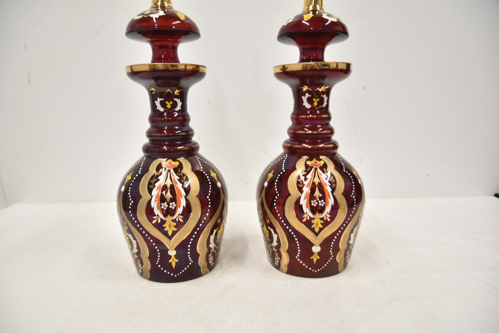 (Pr) BOHEMIAN RUBY RED DECANTERS - 3