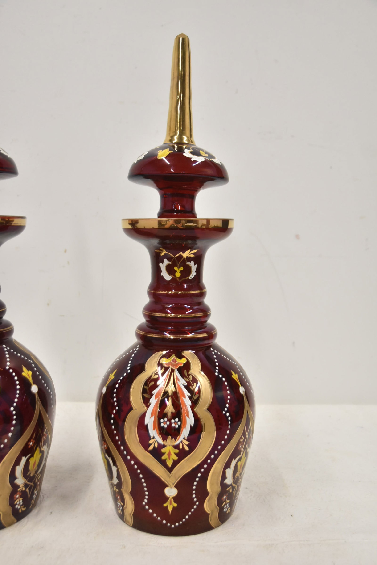 (Pr) BOHEMIAN RUBY RED DECANTERS - 5