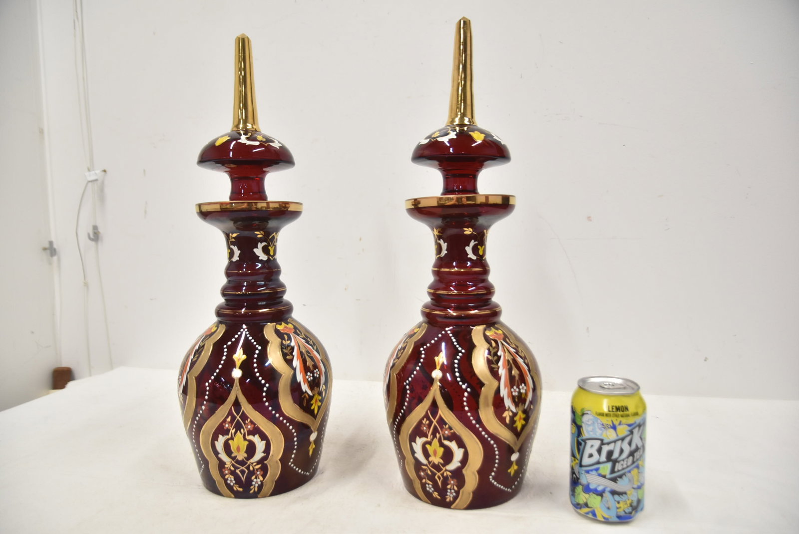 (Pr) BOHEMIAN RUBY RED DECANTERS - 6