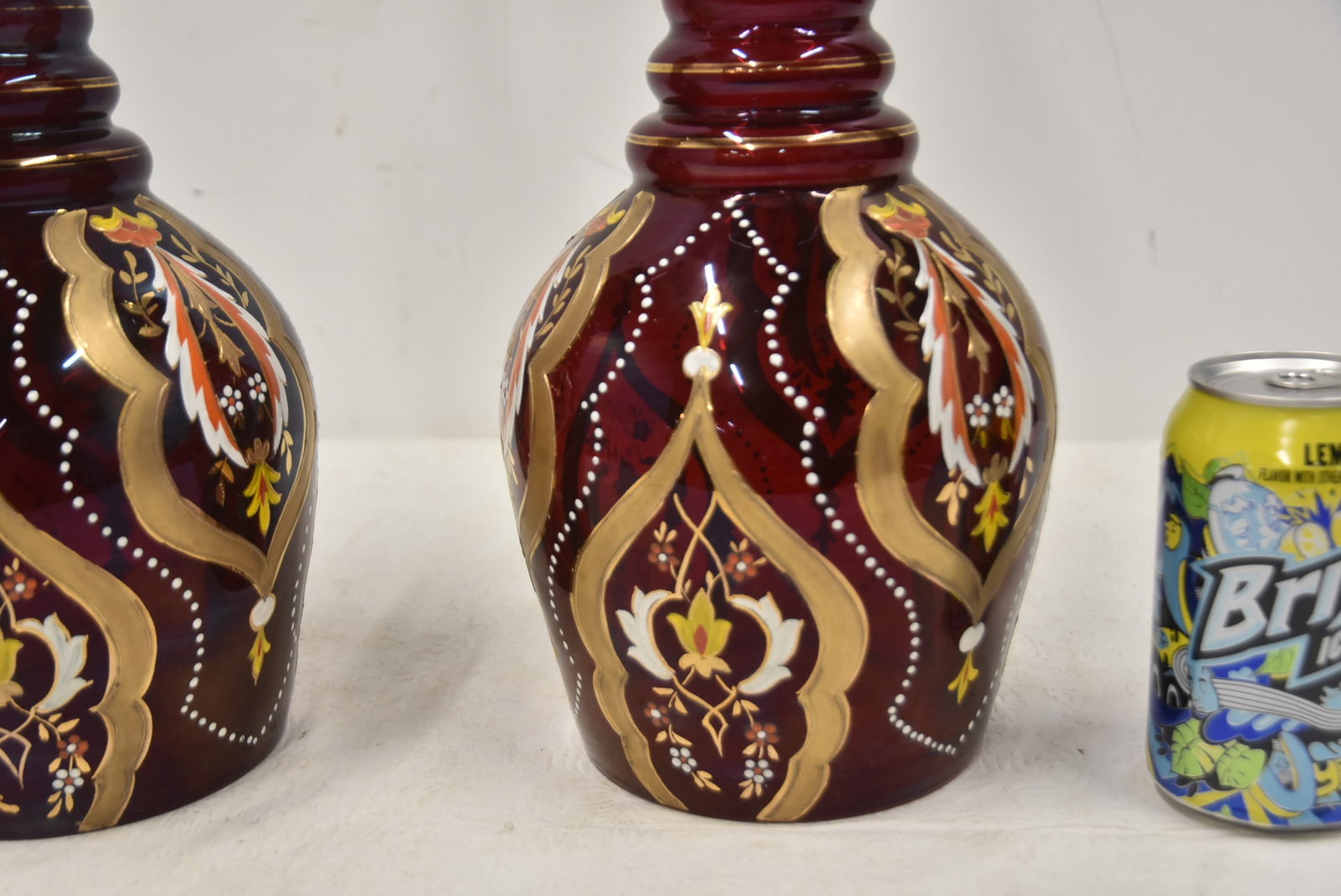 (Pr) BOHEMIAN RUBY RED DECANTERS - 7