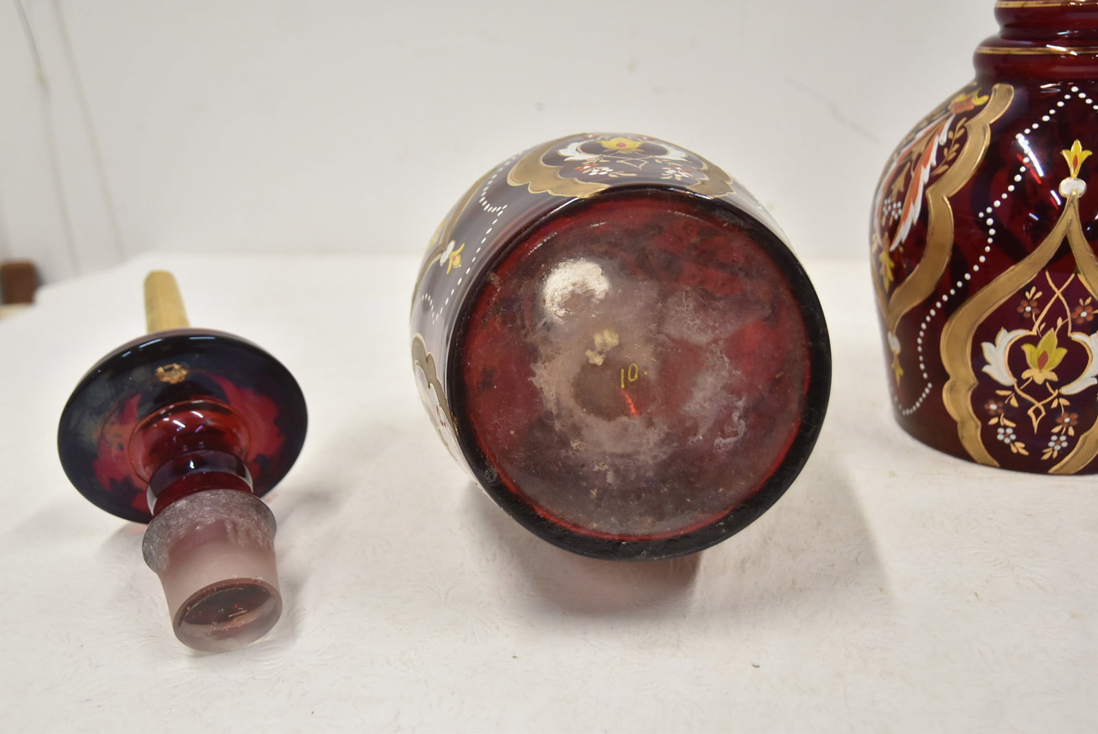 (Pr) BOHEMIAN RUBY RED DECANTERS - 9