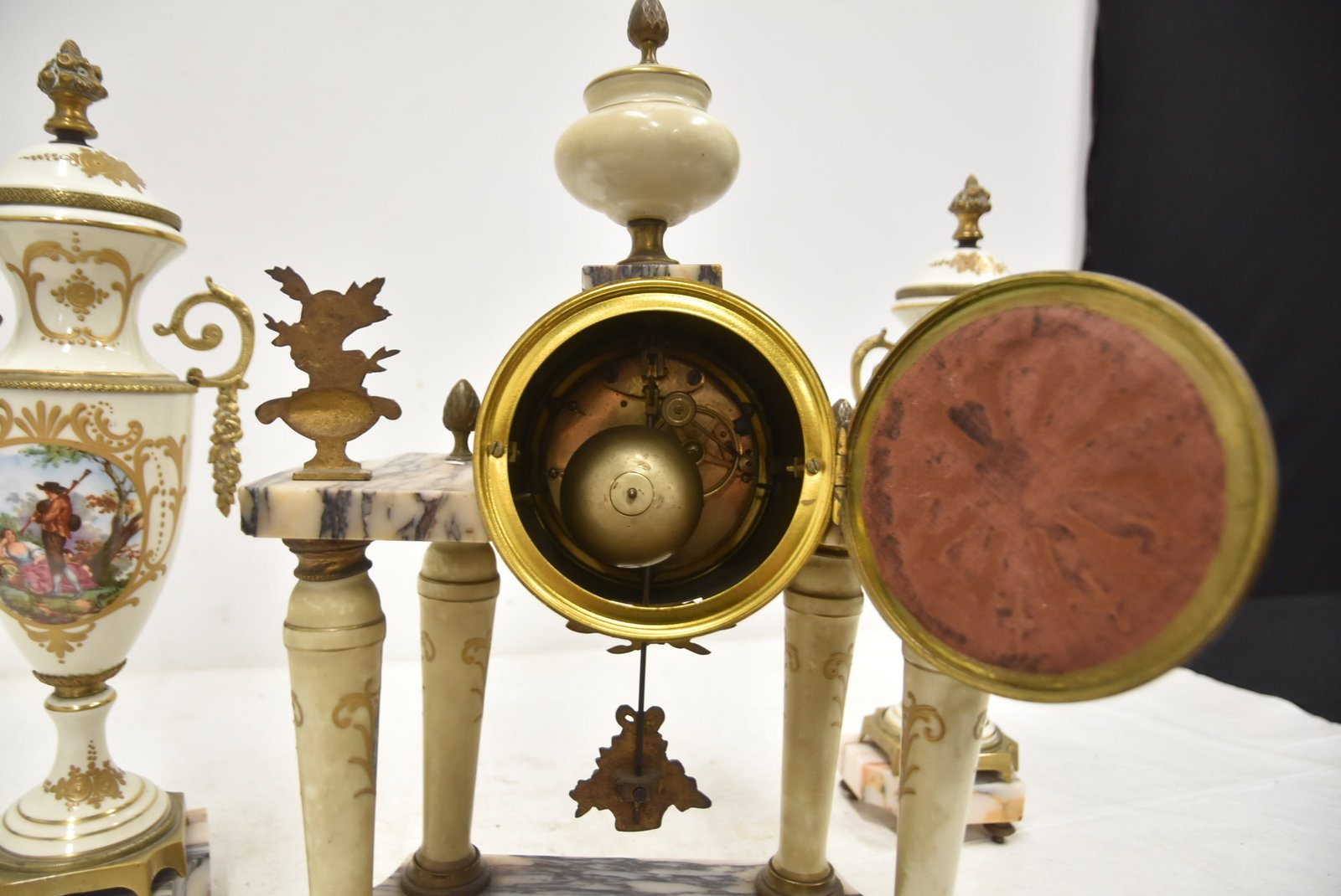 (3)pc SEVRES STYLE CLOCK SET - 5