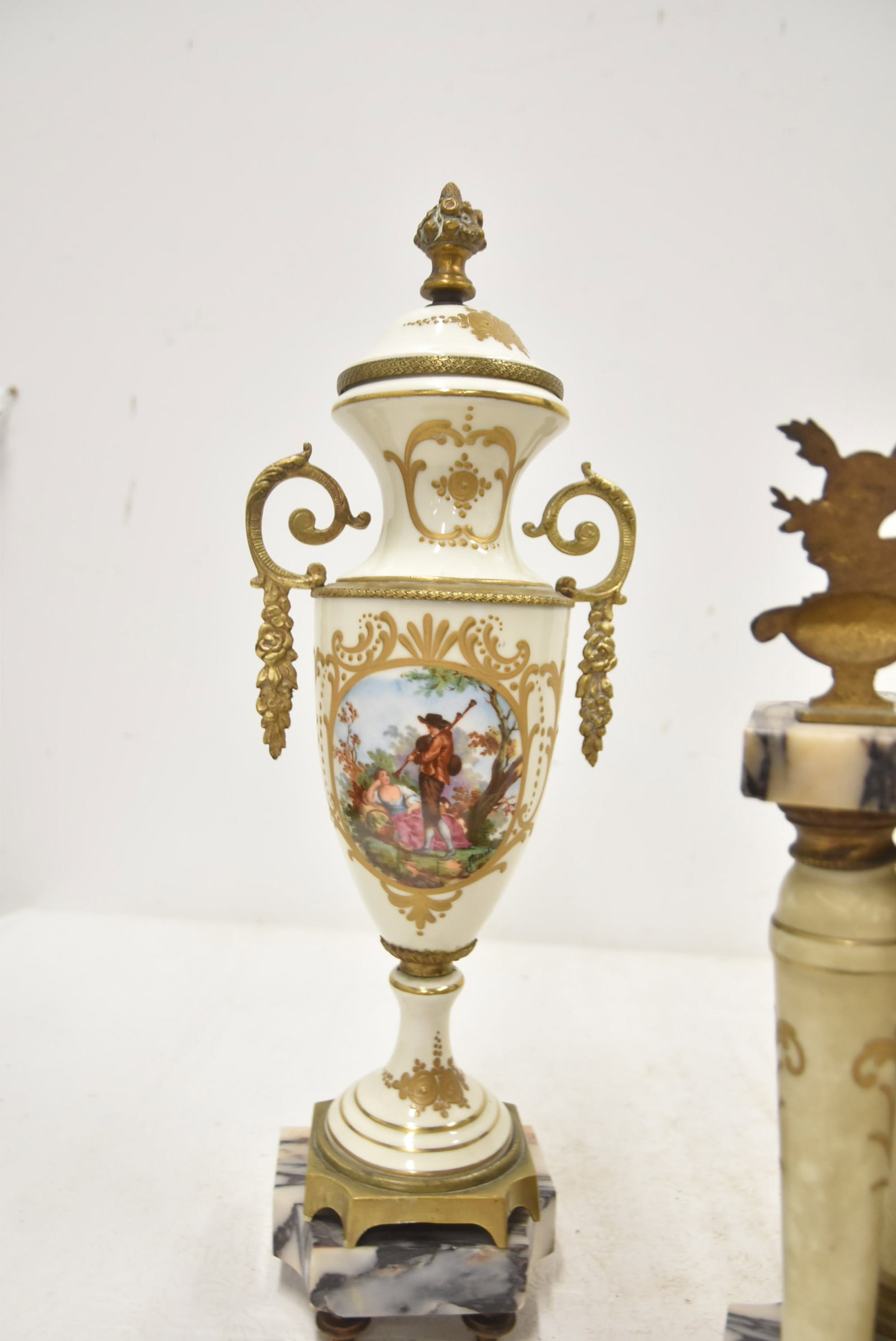 (3)pc SEVRES STYLE CLOCK SET - 6