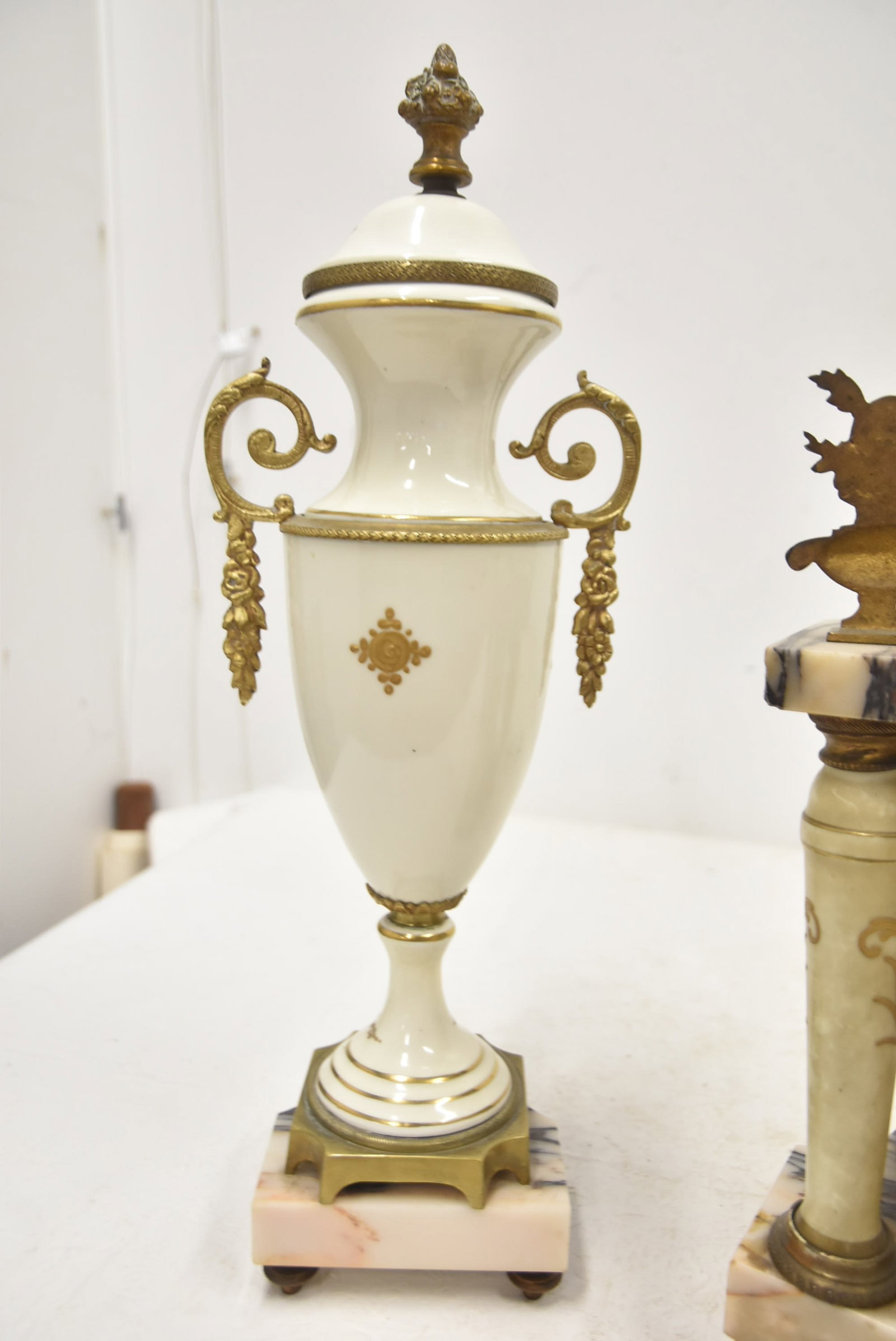 (3)pc SEVRES STYLE CLOCK SET - 7