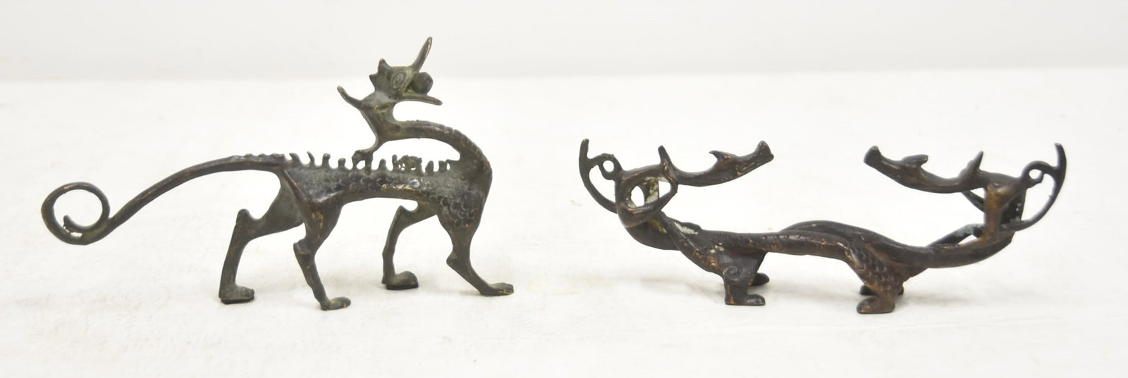 (2) ARCHAIC CHINESE BRONZE DRAGONS (1 of 11)