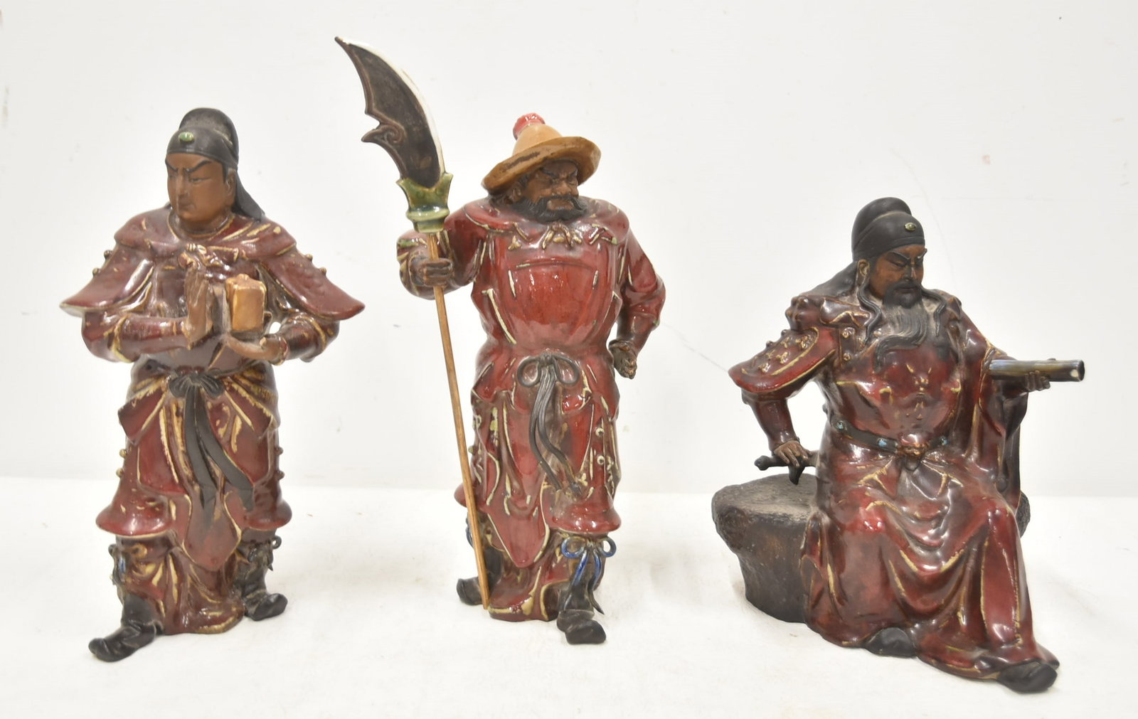 (3) CHINESE EARTHEWARE GENERALS (1 of 8)