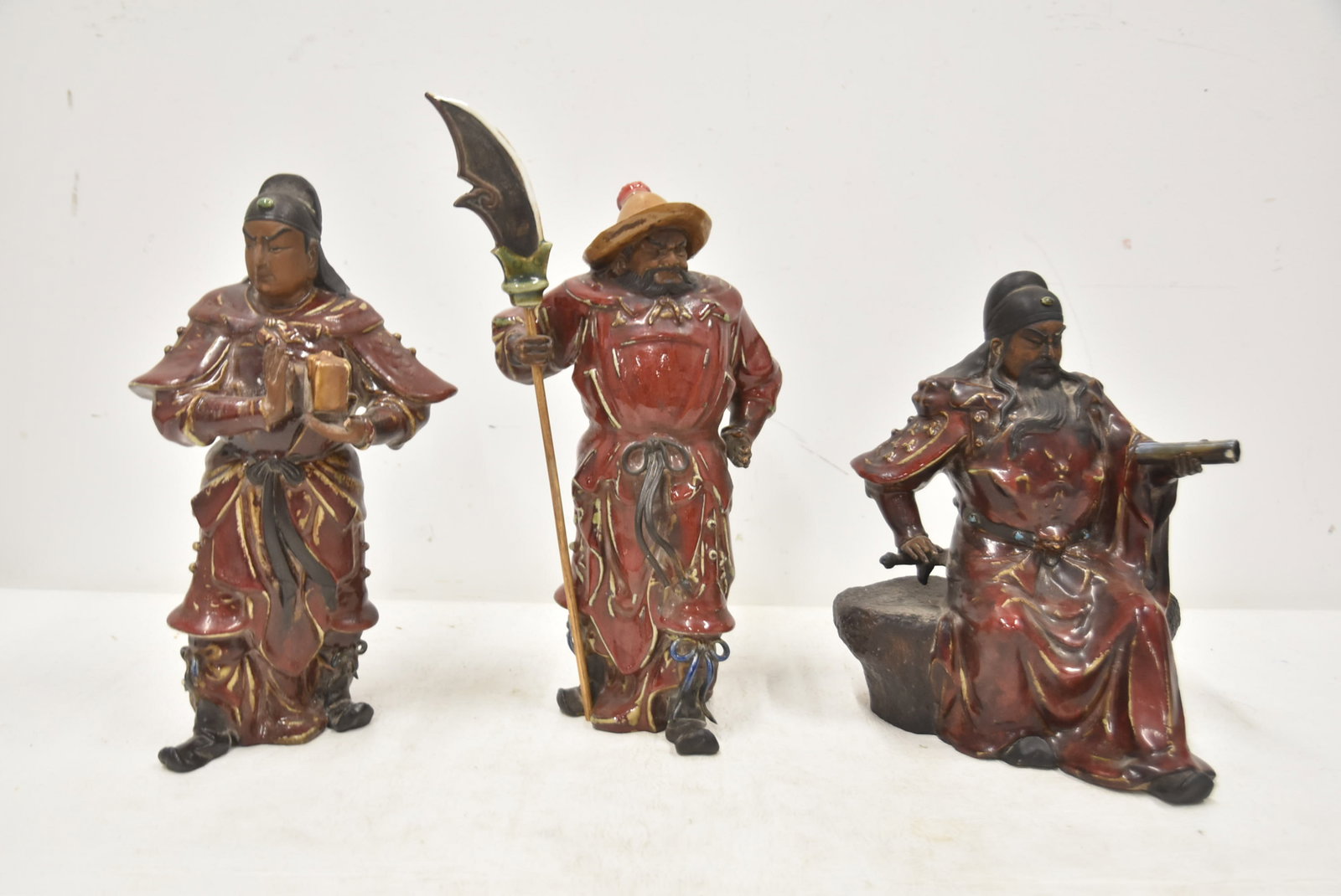 (3) CHINESE EARTHEWARE GENERALS - 8
