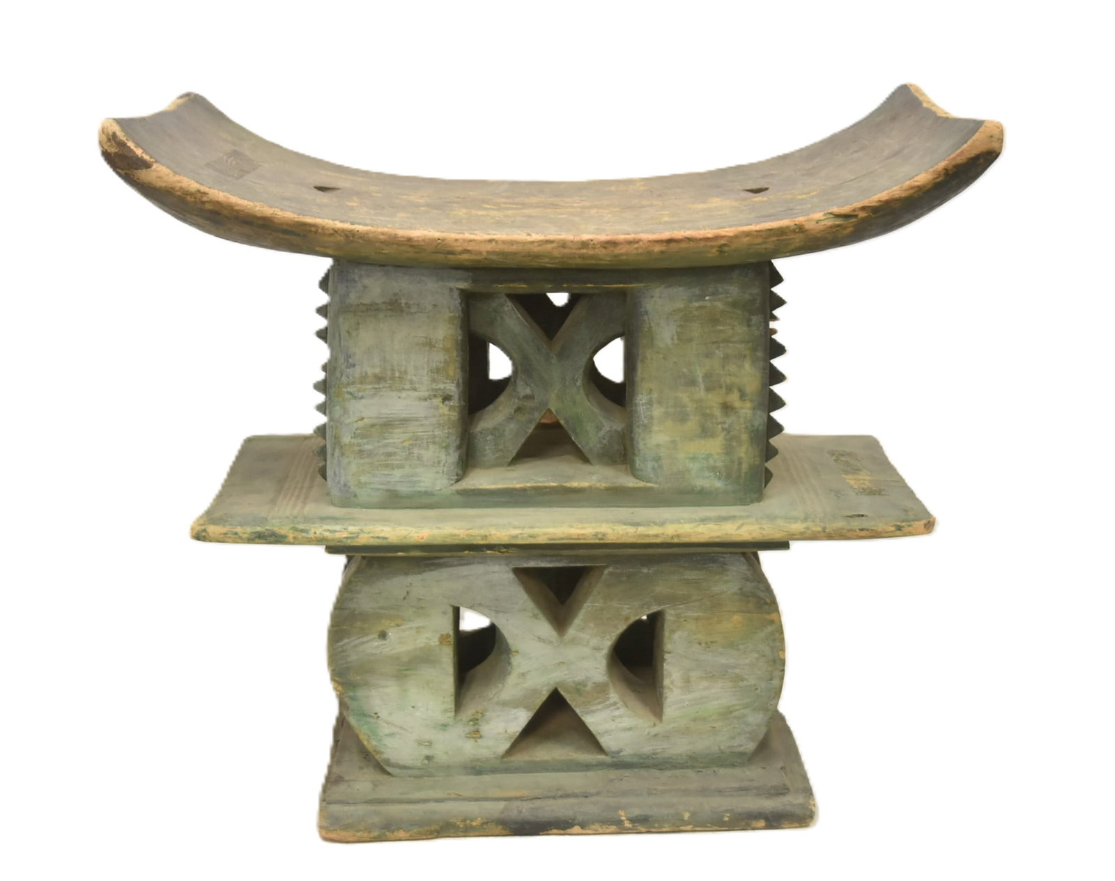 AFRICAN ASHANTI CARVED WOODEN STOOL (1 of 7)