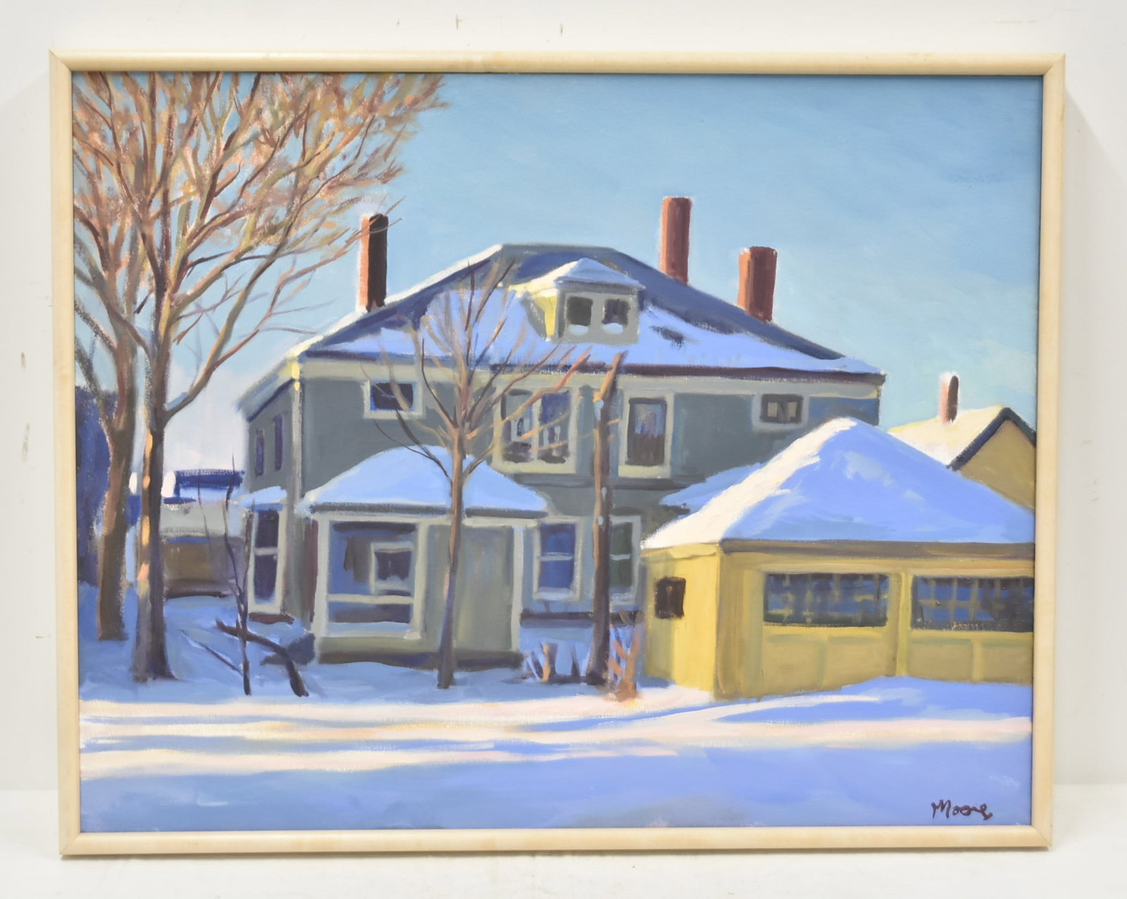 SCOTT MOORE , OIL ON CANVAS WINTRY SCENE (1 of 11)