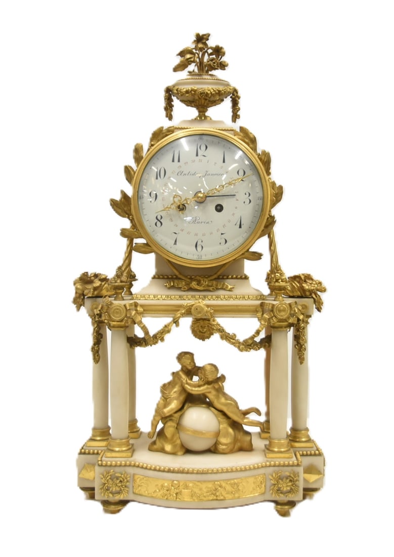 LXVI MARBLE & ORMOLU MANTEL CLOCK (1 of 13)