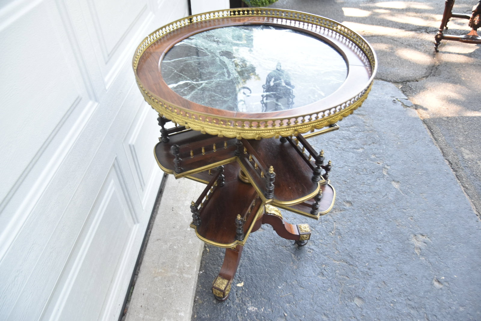 19thC BRONZE MOUNTED BOOK CAROUSEL TABLE - 11
