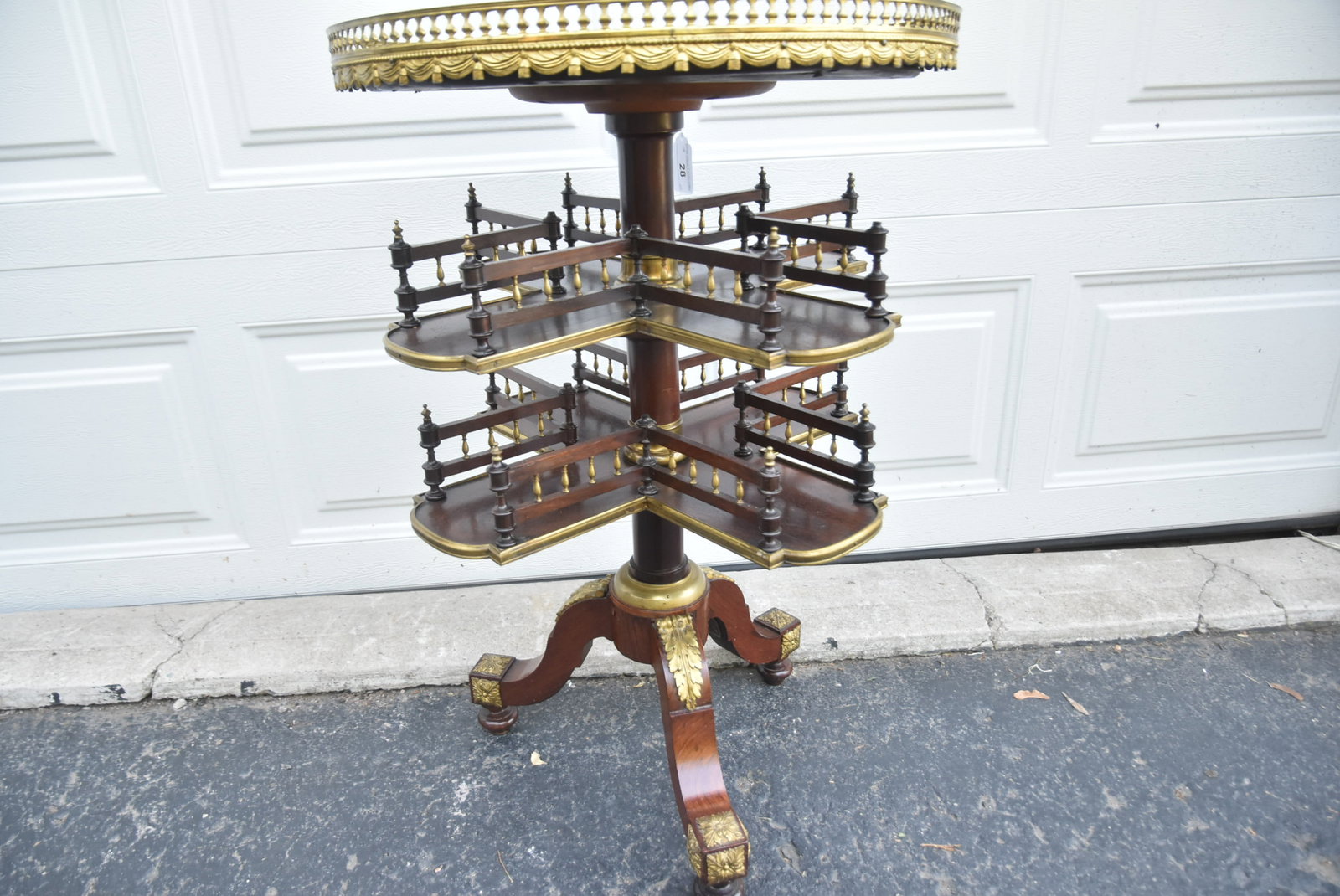 19thC BRONZE MOUNTED BOOK CAROUSEL TABLE - 12