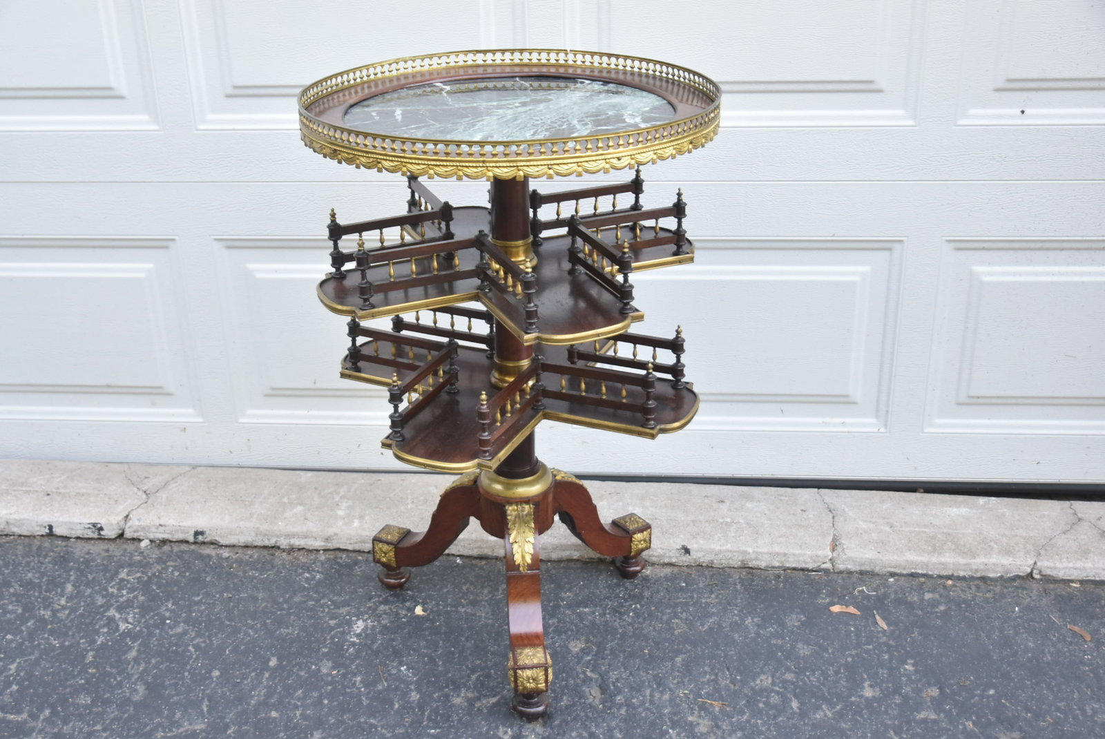 19thC BRONZE MOUNTED BOOK CAROUSEL TABLE - 2