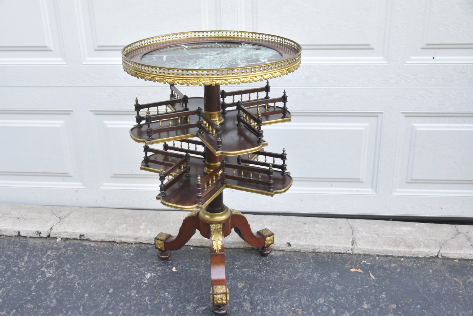 19thC BRONZE MOUNTED BOOK CAROUSEL TABLE - 3