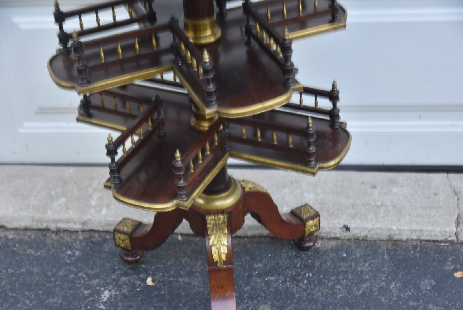19thC BRONZE MOUNTED BOOK CAROUSEL TABLE - 4