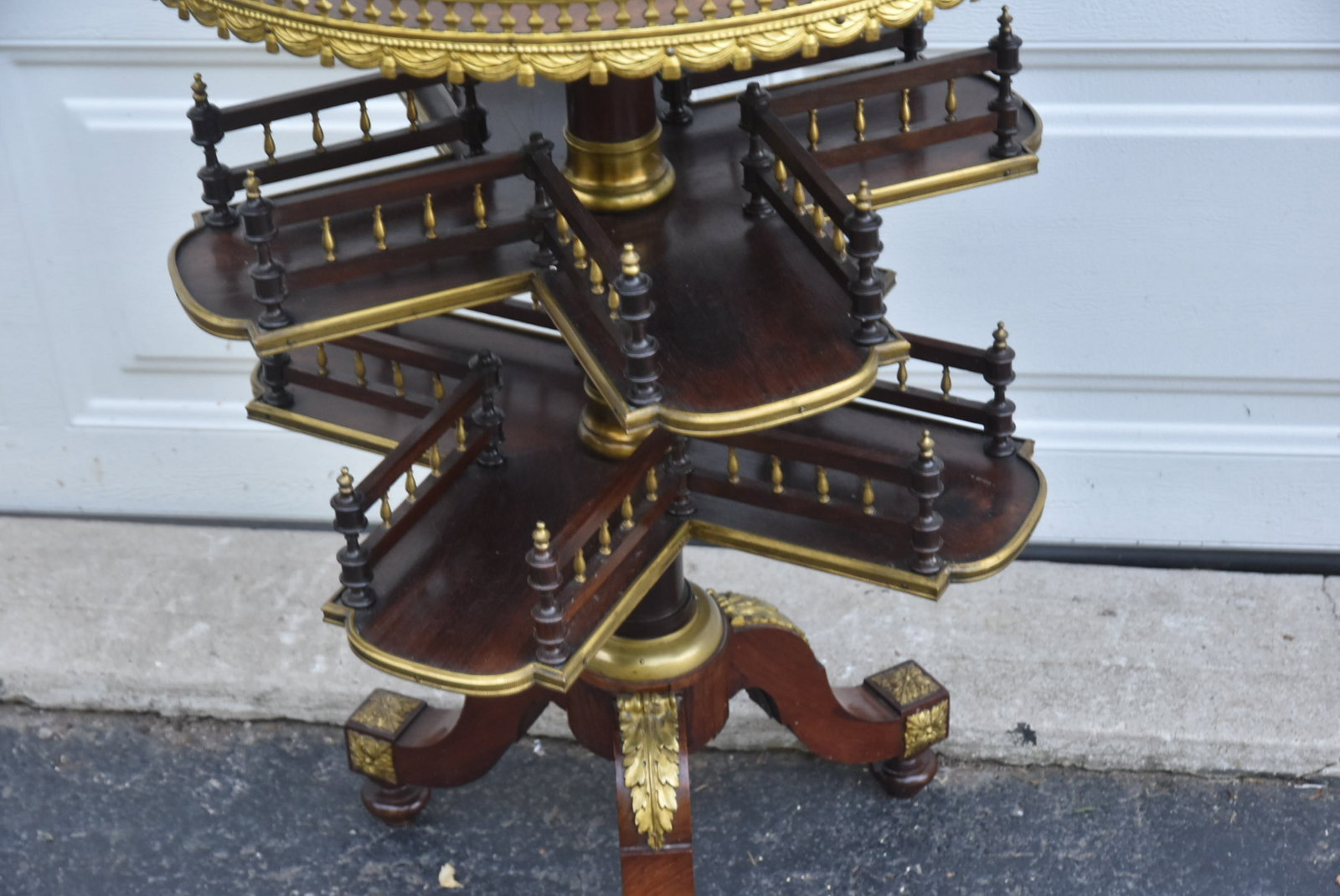 19thC BRONZE MOUNTED BOOK CAROUSEL TABLE - 5