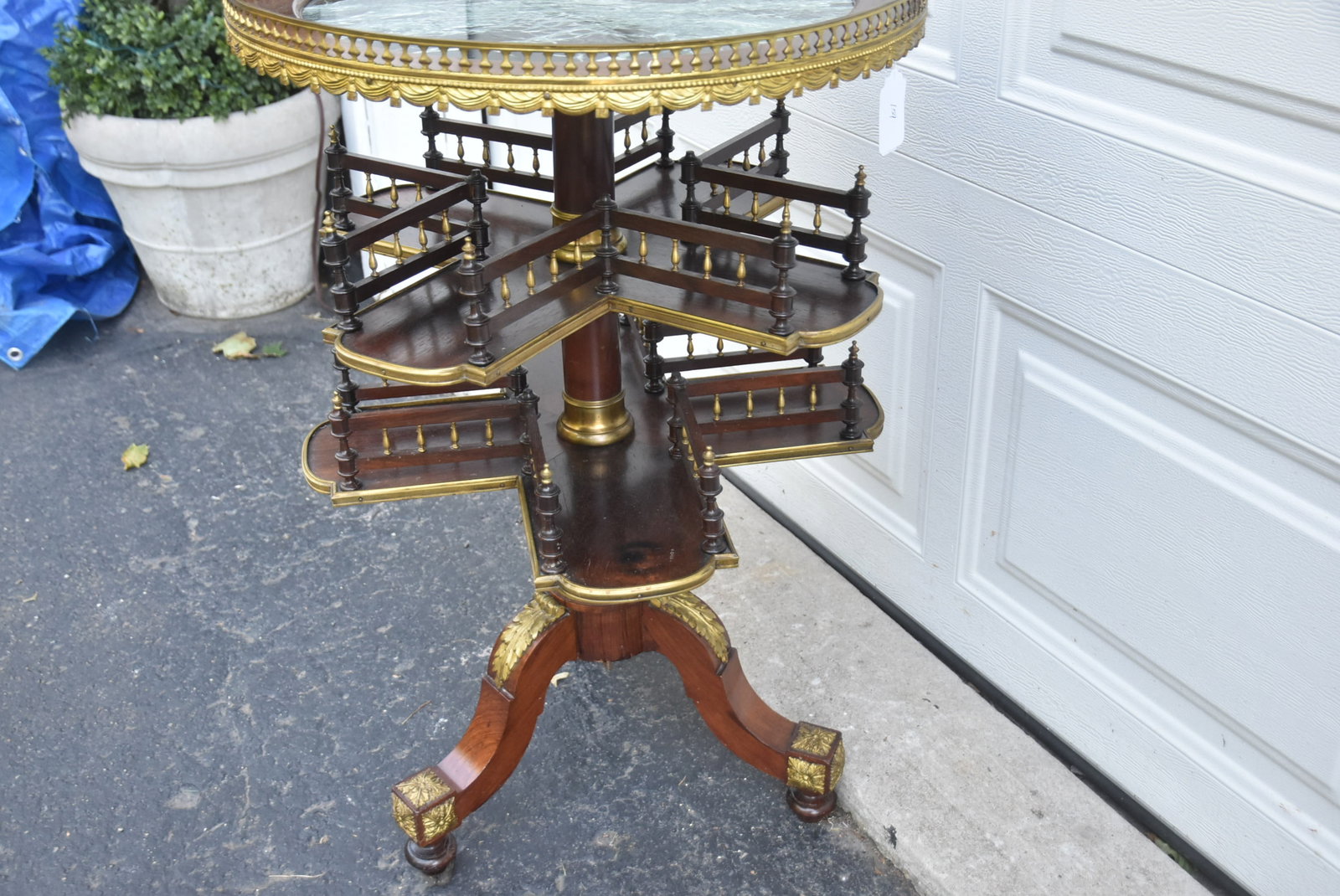 19thC BRONZE MOUNTED BOOK CAROUSEL TABLE - 9