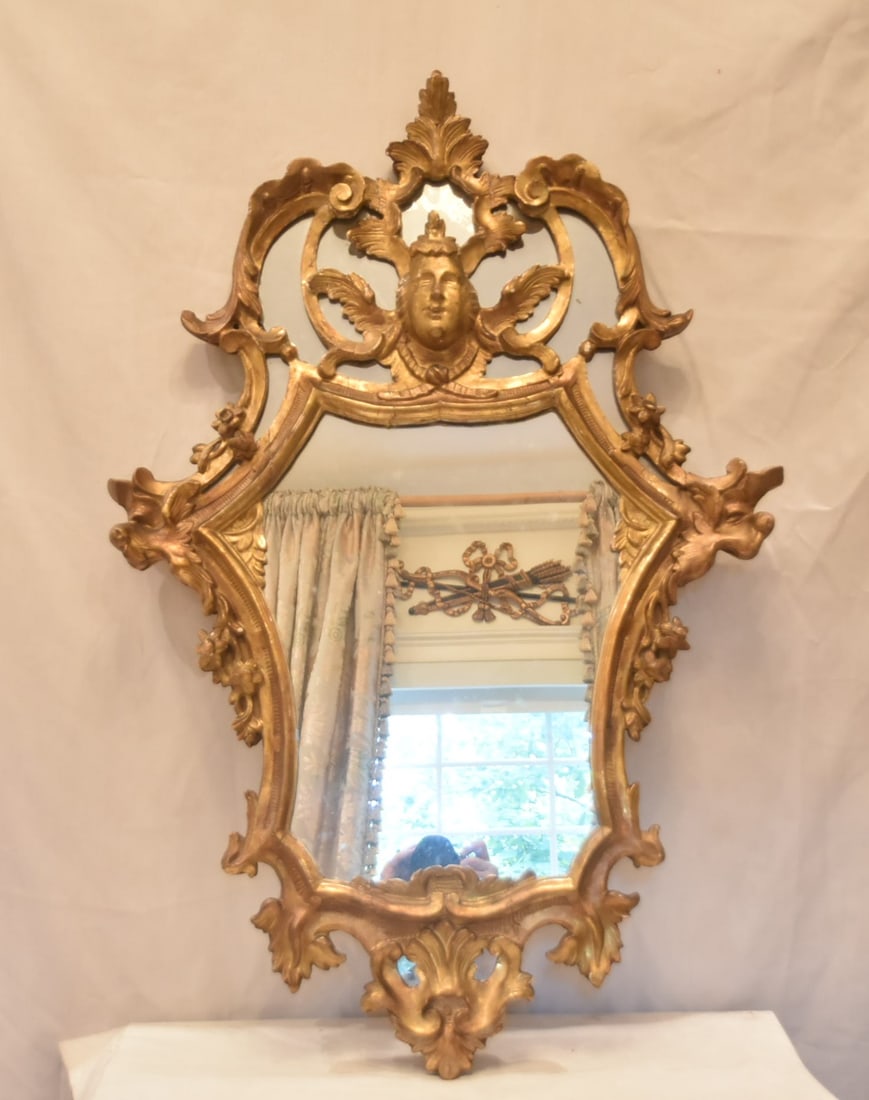 ANTIQUE 19thC FRENCH LXV GILTWOOD MIRROR (1 of 12)