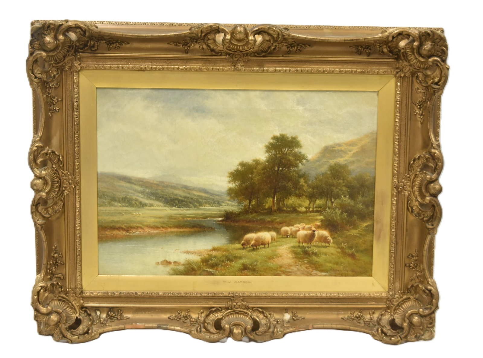 WALTER J WATSON , OIL ON CANVAS SHEEP IN LANDSCAPE (1 of 17)