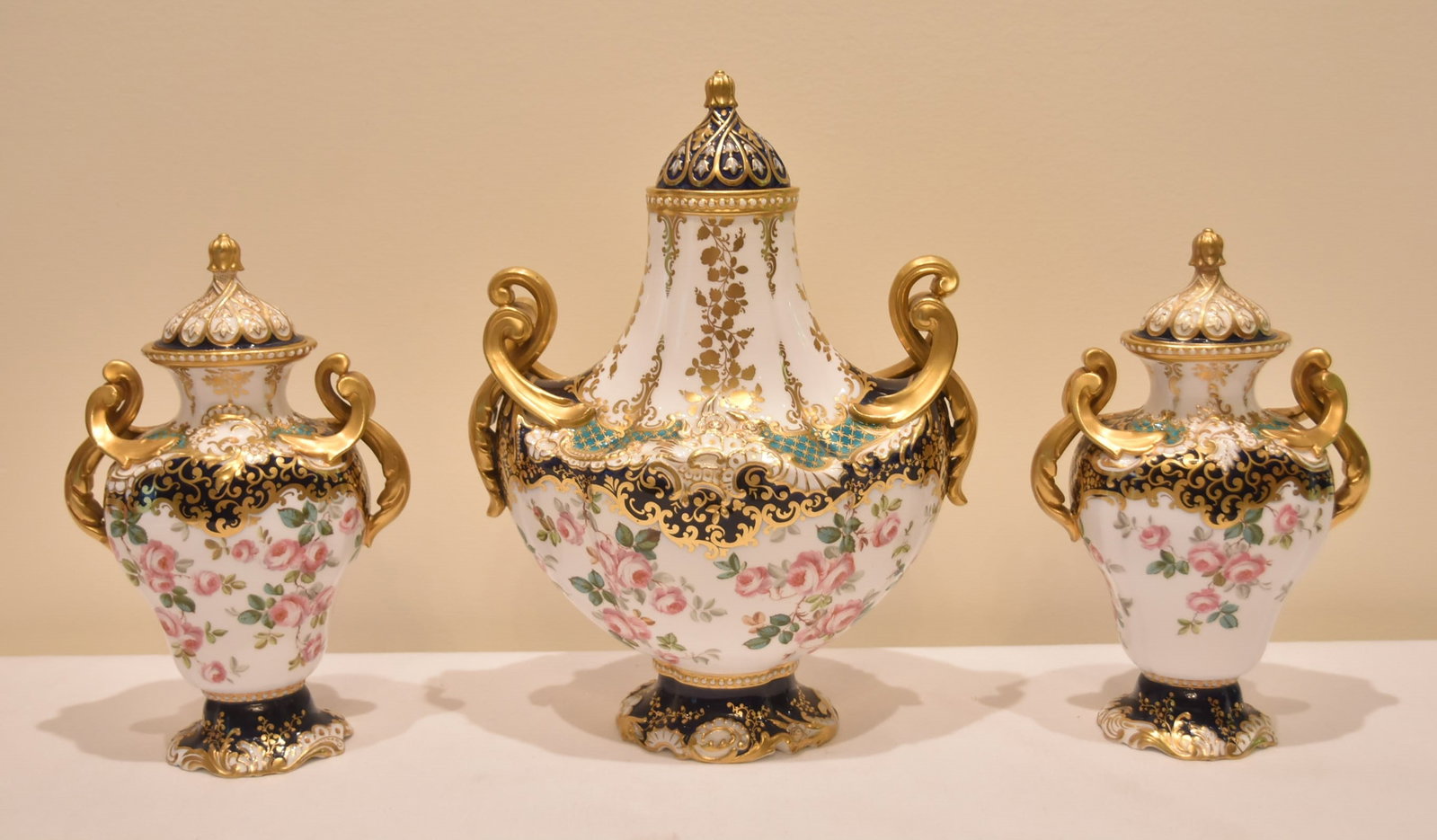 (3)pc COPELAND PORCELAIN GARNITURE SET (1 of 15)