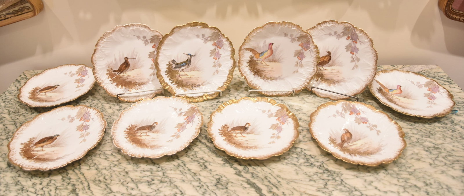 (12) LIMOGES PORCELAIN BIRD PLATES (1 of 16)