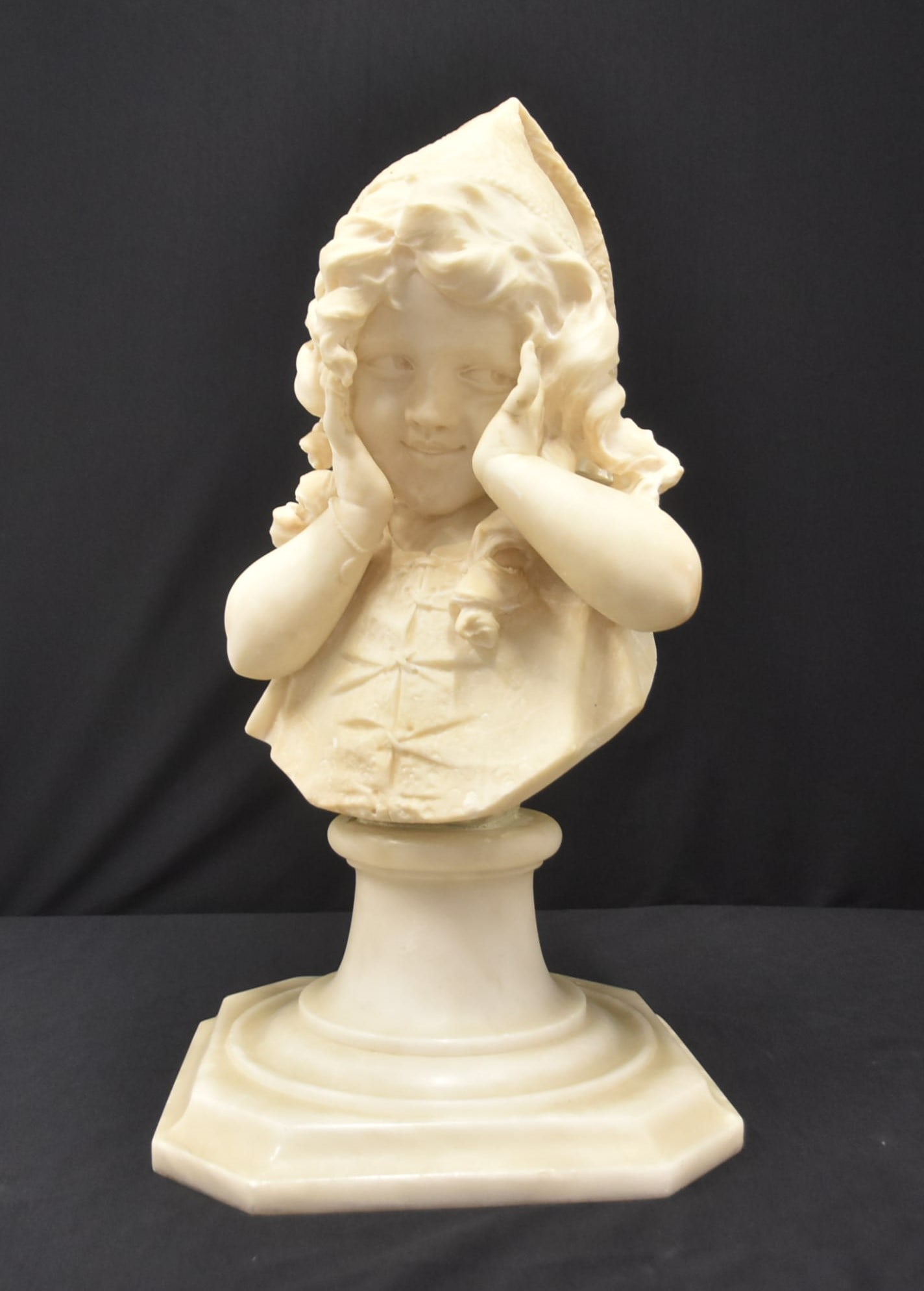 EMILIO FIASCHI , ALABASTER BUST NEOPOLITAN GIRL (1 of 14)