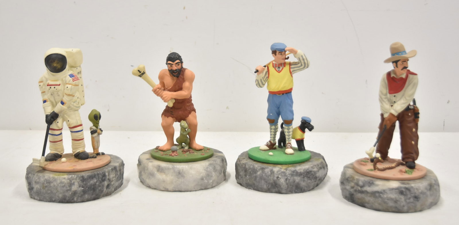 (4) RON LEE ENAMELED BRONZE GOLFERS (1 of 12)