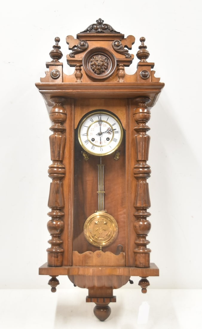 ANTIQUE VIENNA REGULATOR WALL CLOCK (1 of 9)