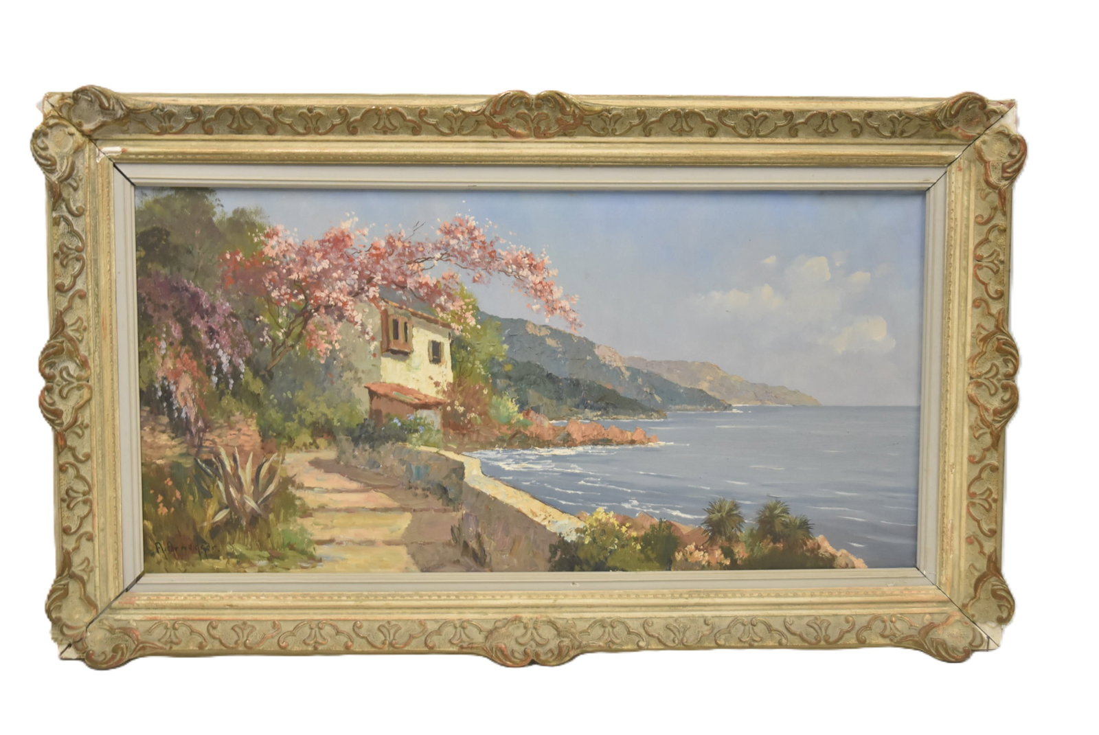 ALOIS ARNEGGER , OIL ON CANVAS COASTAL VIEW (1 of 15)