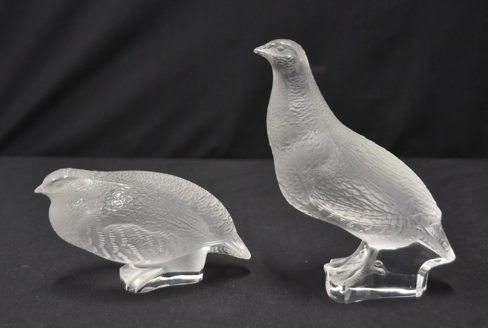PAIR LALIQUE PARTRIDGE PHEASANTS (1 of 11)