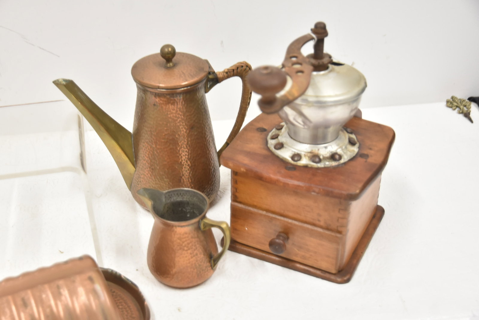 (8)pc ANTIQUE COPPER TABLE WARE GROUPING - 13