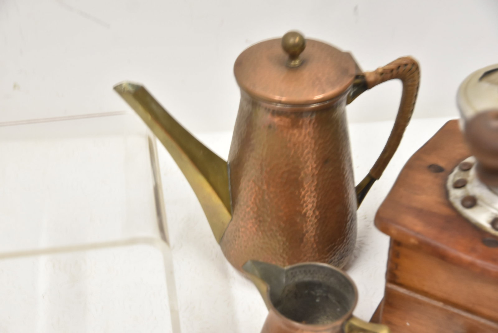 (8)pc ANTIQUE COPPER TABLE WARE GROUPING - 14