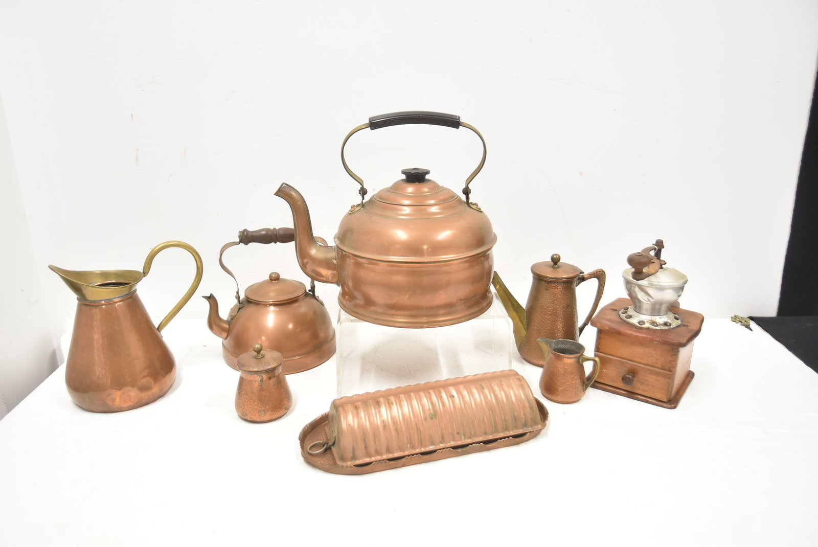 (8)pc ANTIQUE COPPER TABLE WARE GROUPING - 2