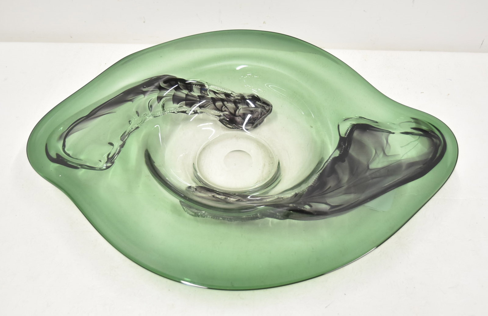MURANO STYLE ART GLASS CENTERPIECE BOWL (1 of 7)