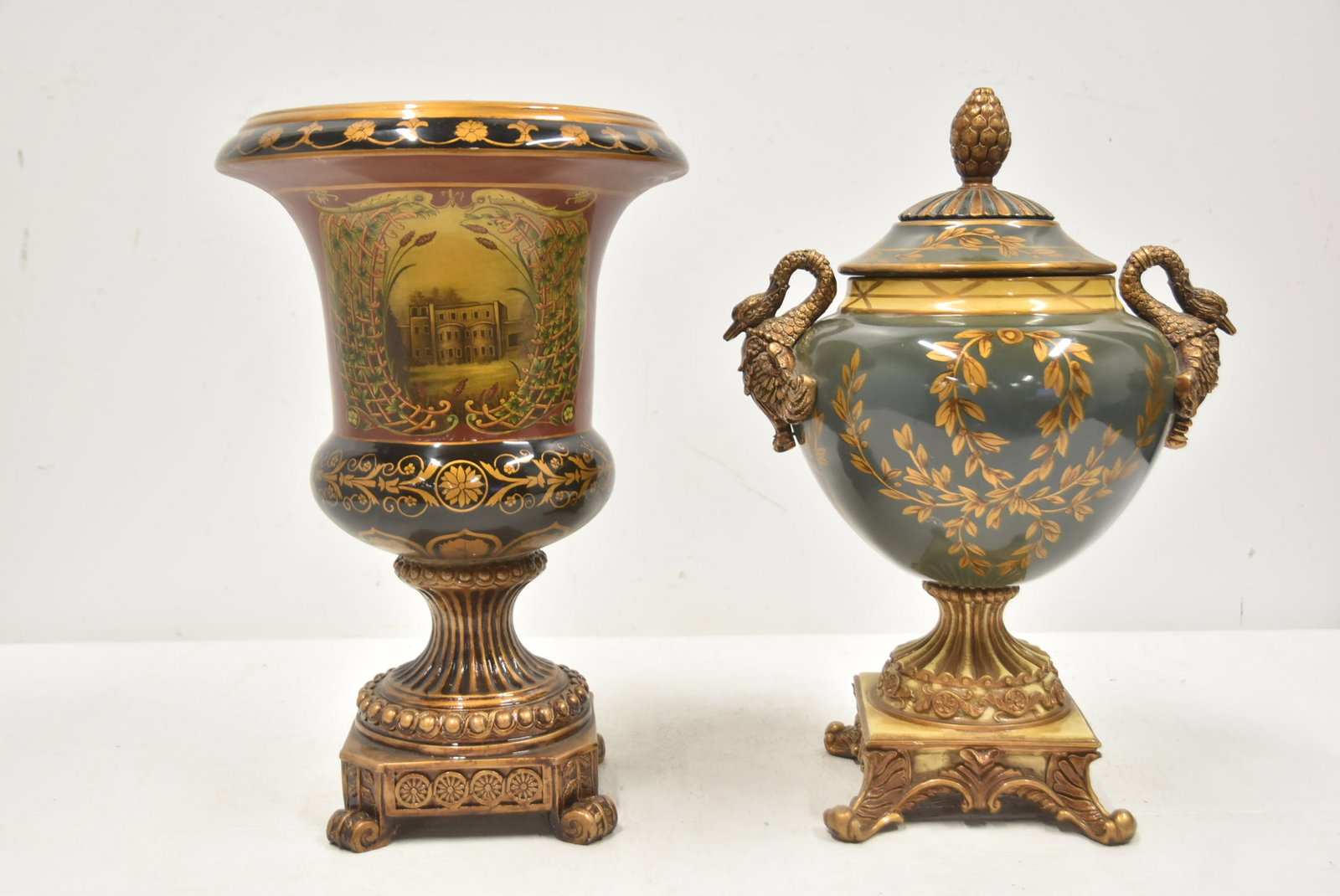 (2) DECORATIVE URNS - 13