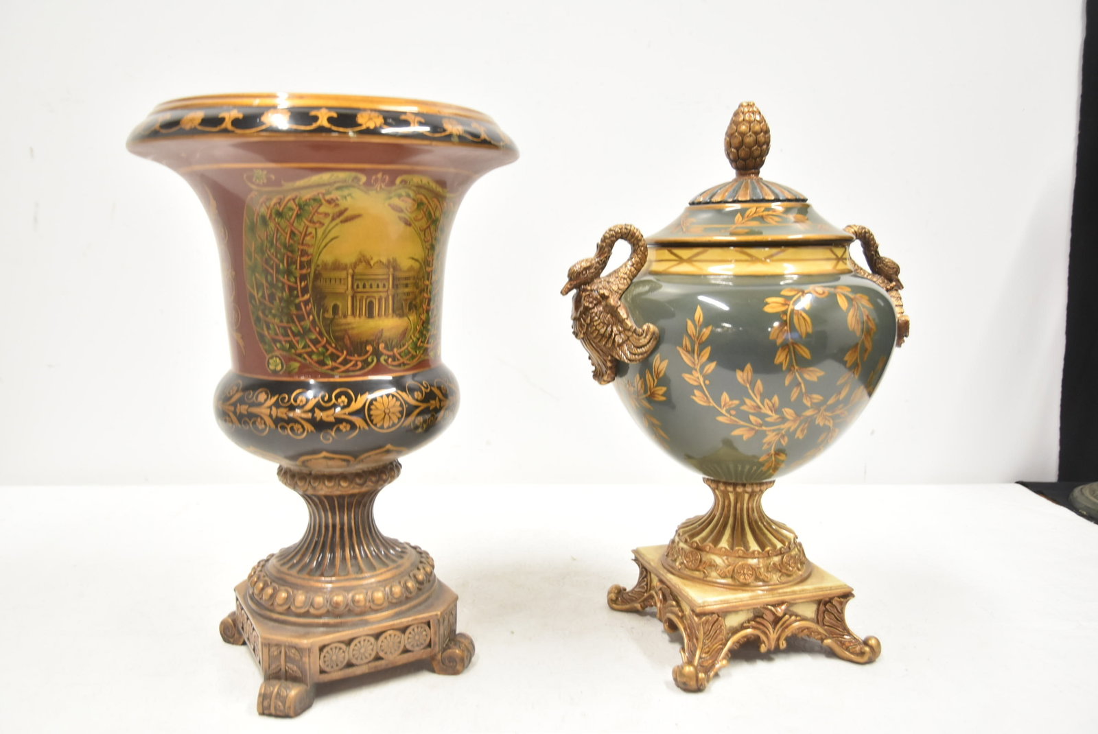 (2) DECORATIVE URNS - 8