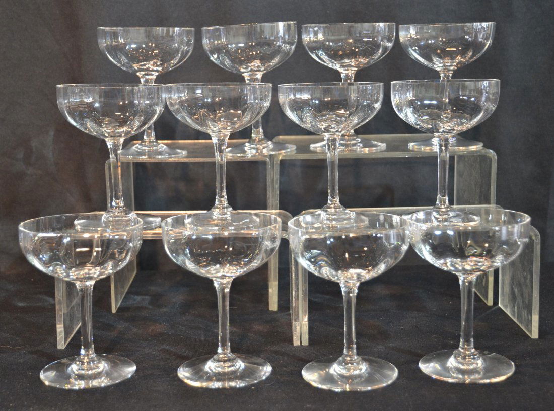 (12) BACCARAT CRYSTAL CHAMPAGNE GLASSES