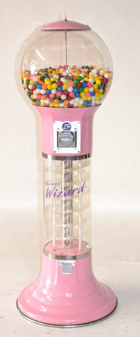 25 CENT GUMBALL WIZARD MACHINE - 18 1/2" x 57 1/2": 25 CENT GUMBALL WIZARD MACHINE - 18 1/2" x 57 1/2"