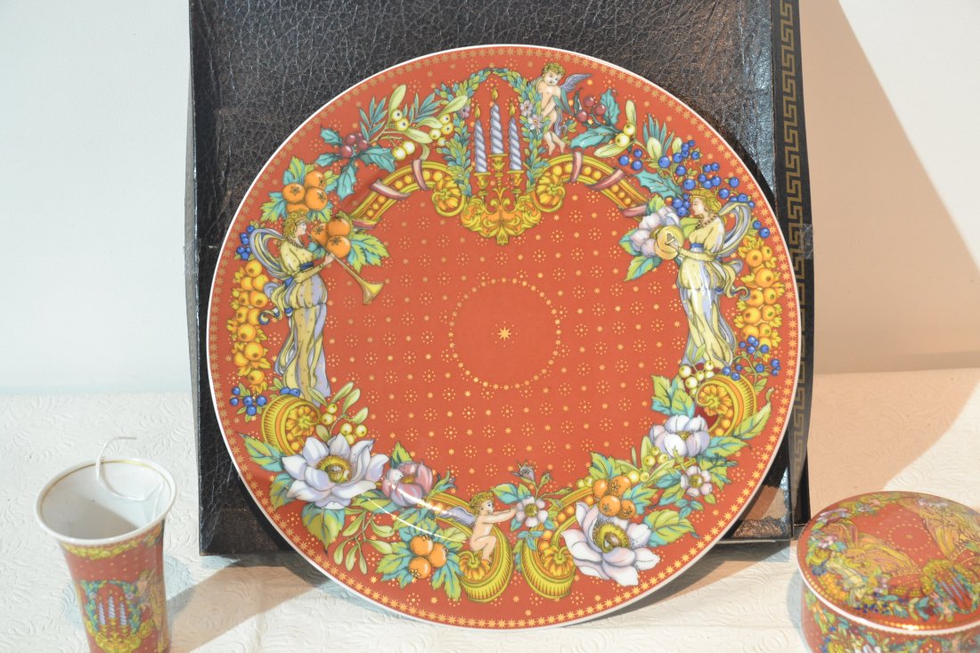 ROSENTHAL VERSACE CHARGER , COVERED BOX: & VASE